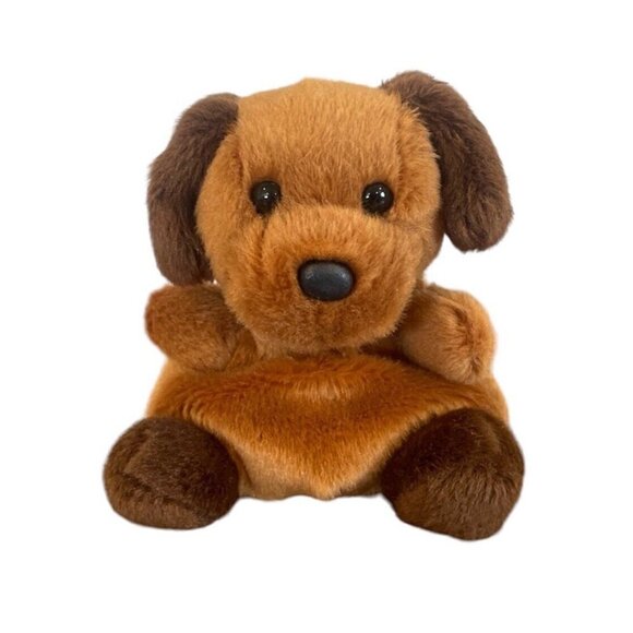 Aurora Palm Pals - 5" Dog Brown Puppy Stuffed Plush Animal Toy Sitting - Picture 1 of 9